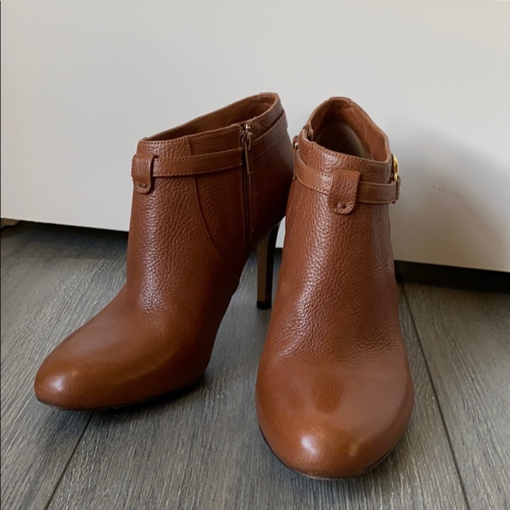 Coach brown heeled booties size 9